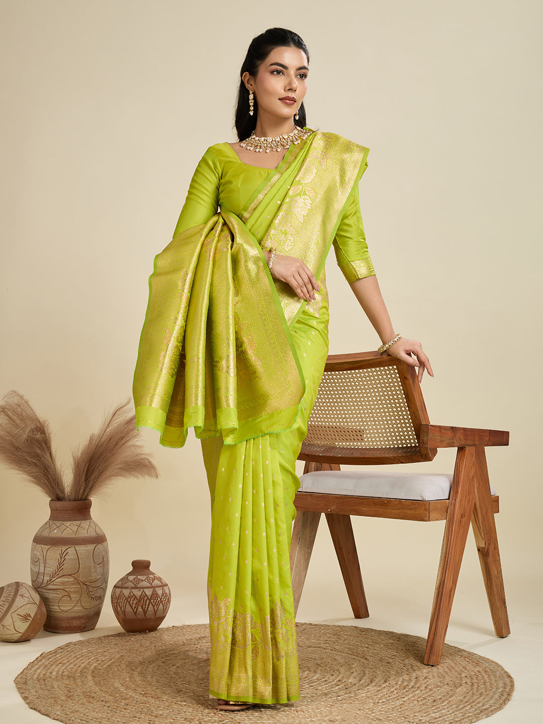 Light Green Kanjivaram Silk Saree