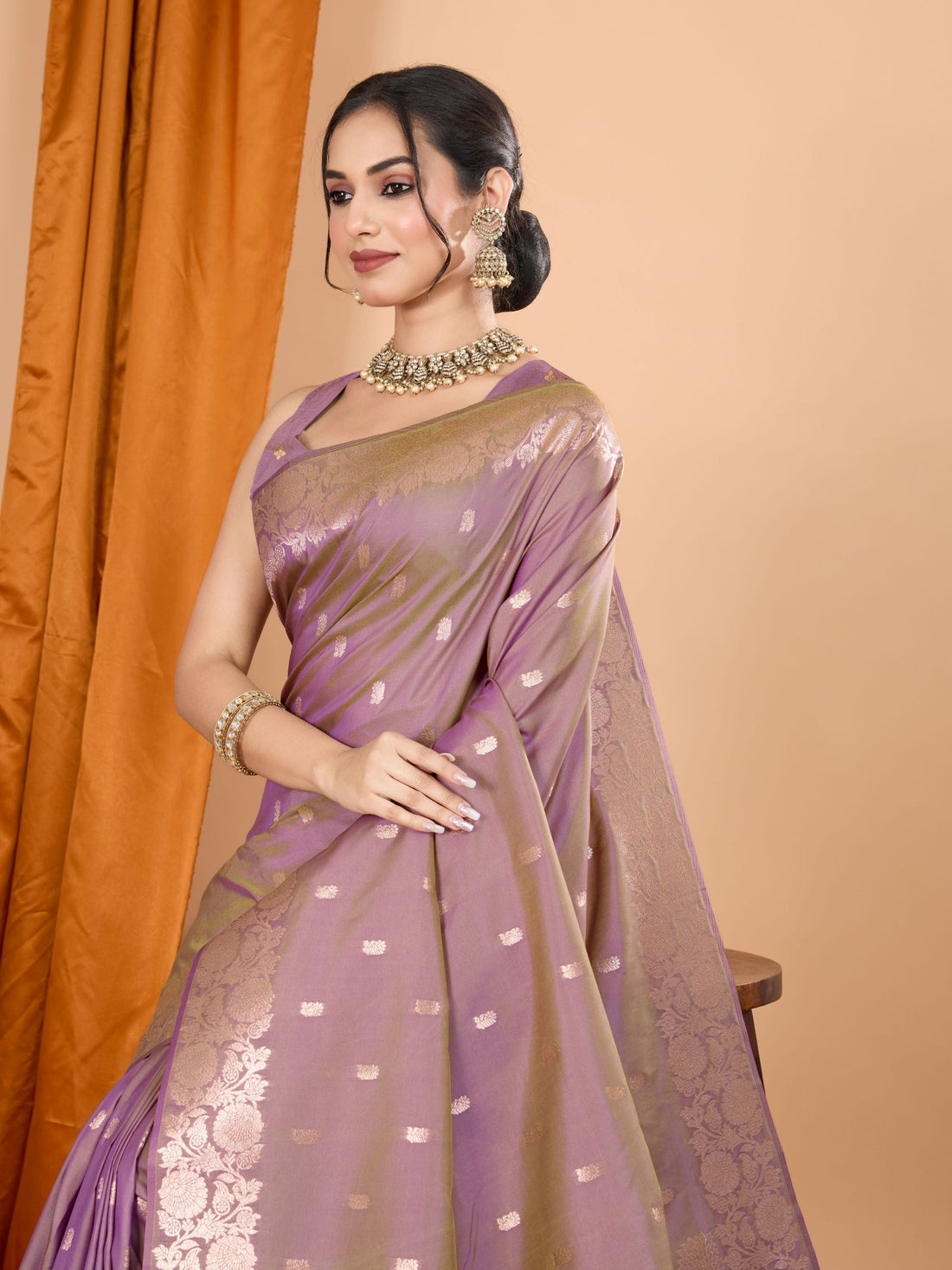 Pink Banarasi Silk Saree