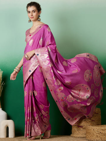 Purple Dola Cotton Saree
