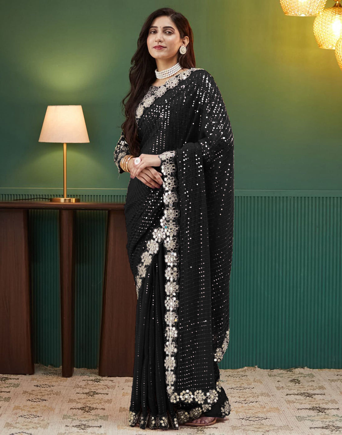 Black Georgette Saree