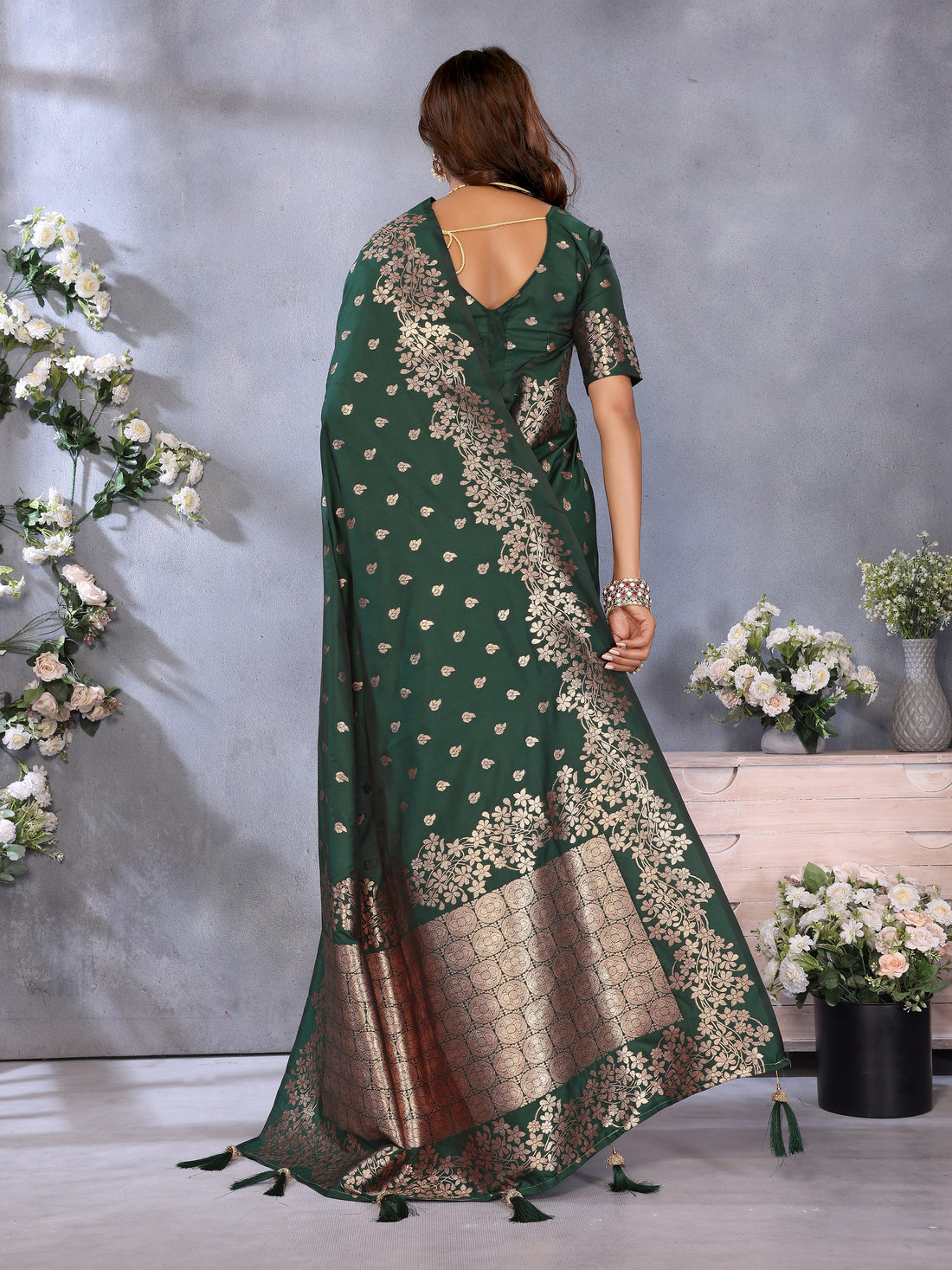 Regal Green Banarasi Silk Saree