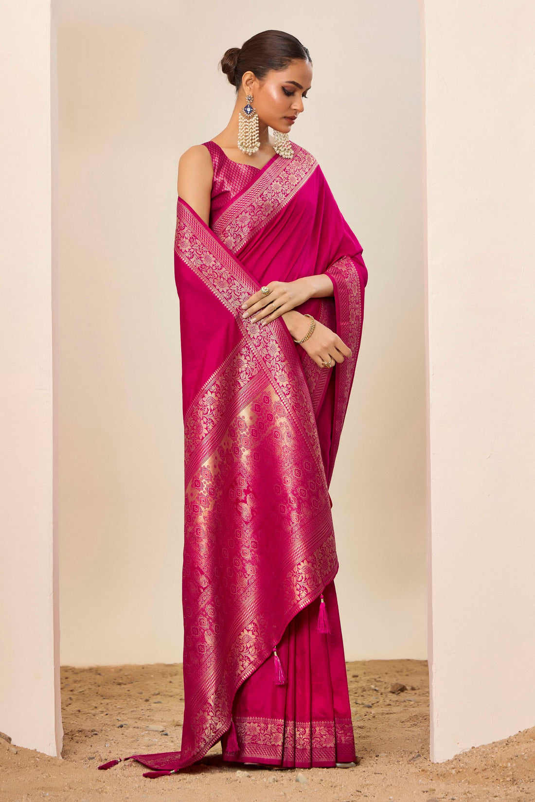 Pink Dola Silk Saree