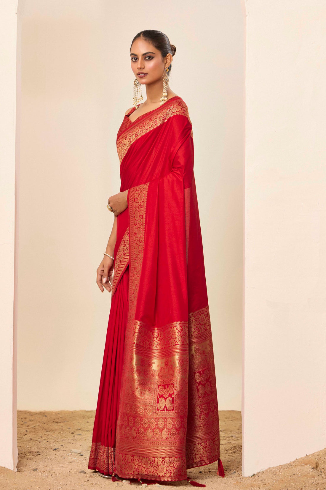 Red Dola Silk Saree