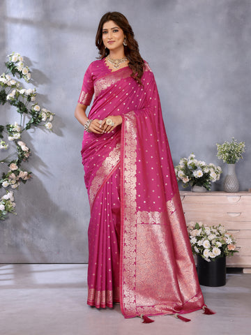 Pink Banarasi Silk Saree