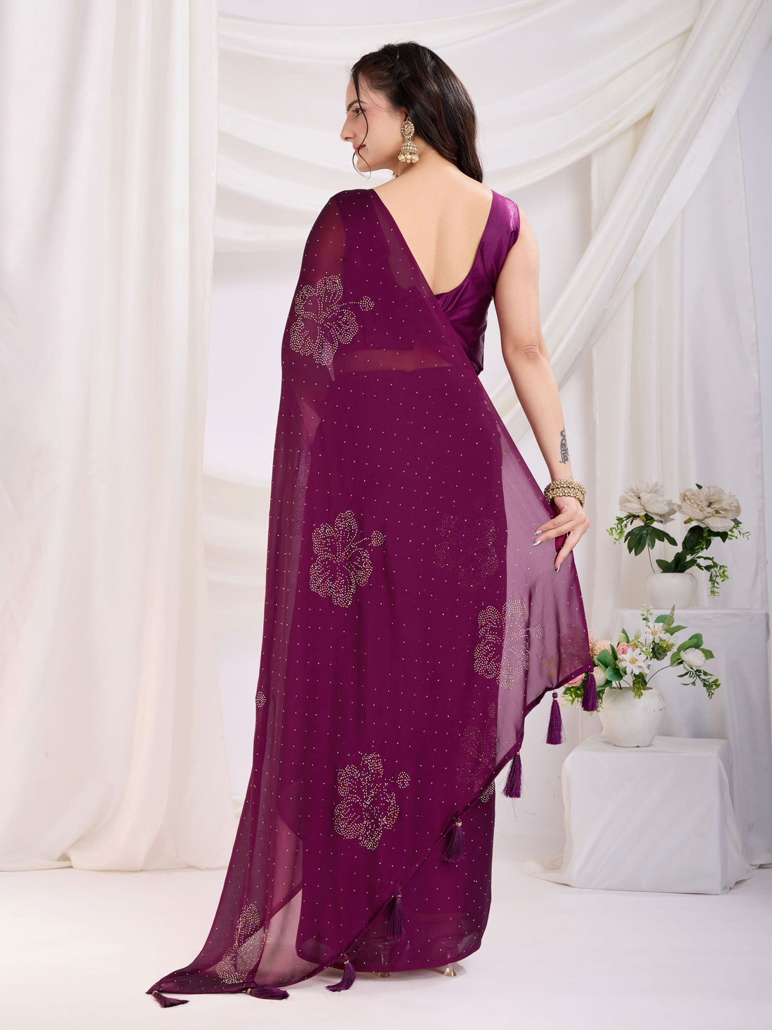 Purple Rangoli Silk Saree