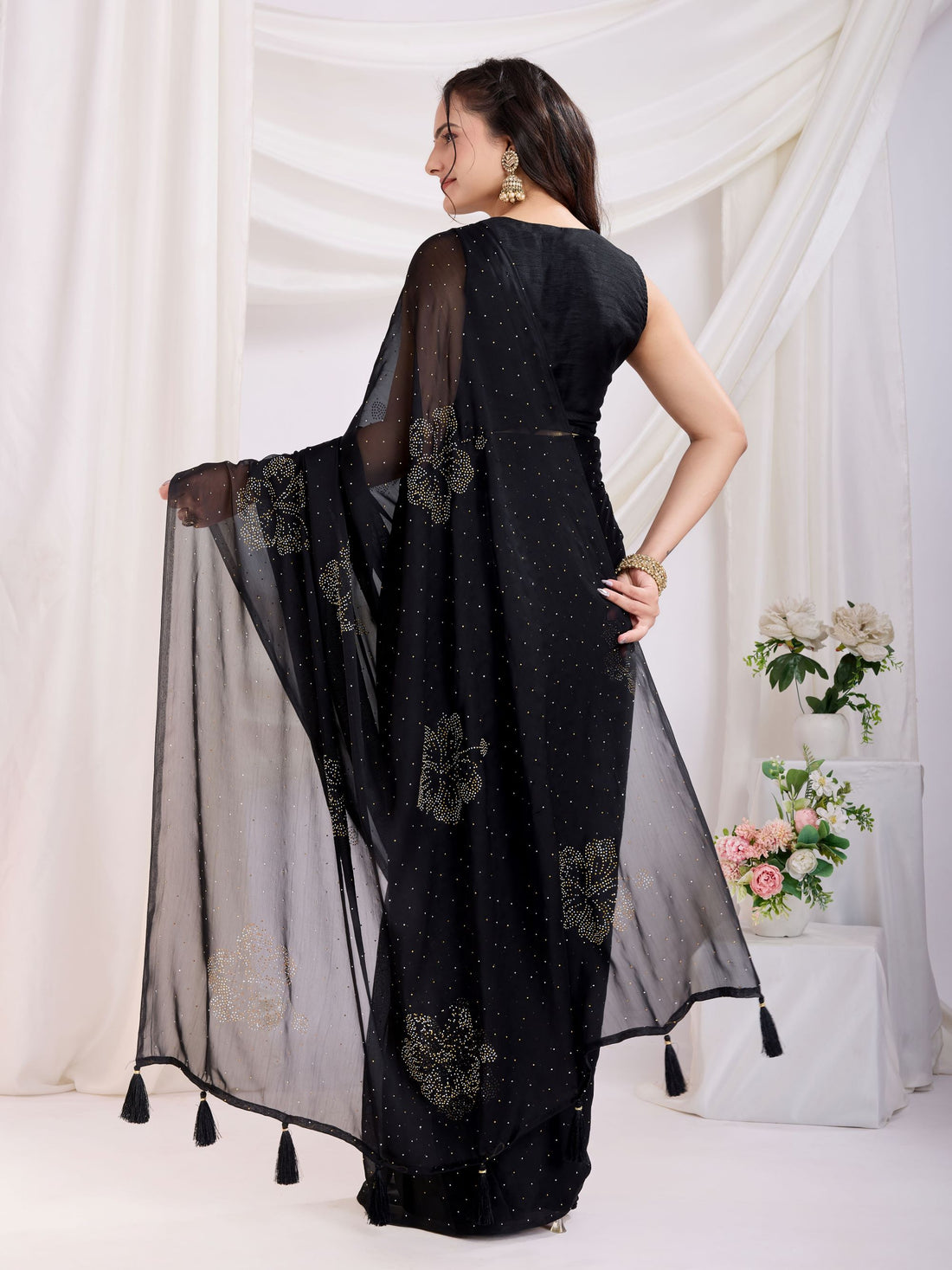 Black Rangoli Silk Saree