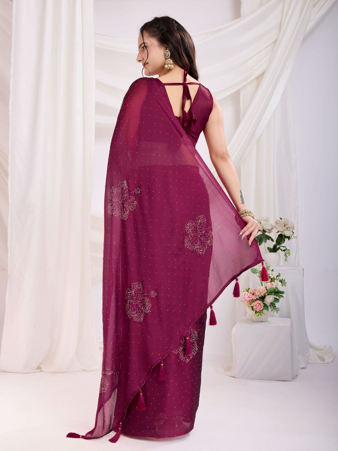 Maroon Rangoli Silk Saree