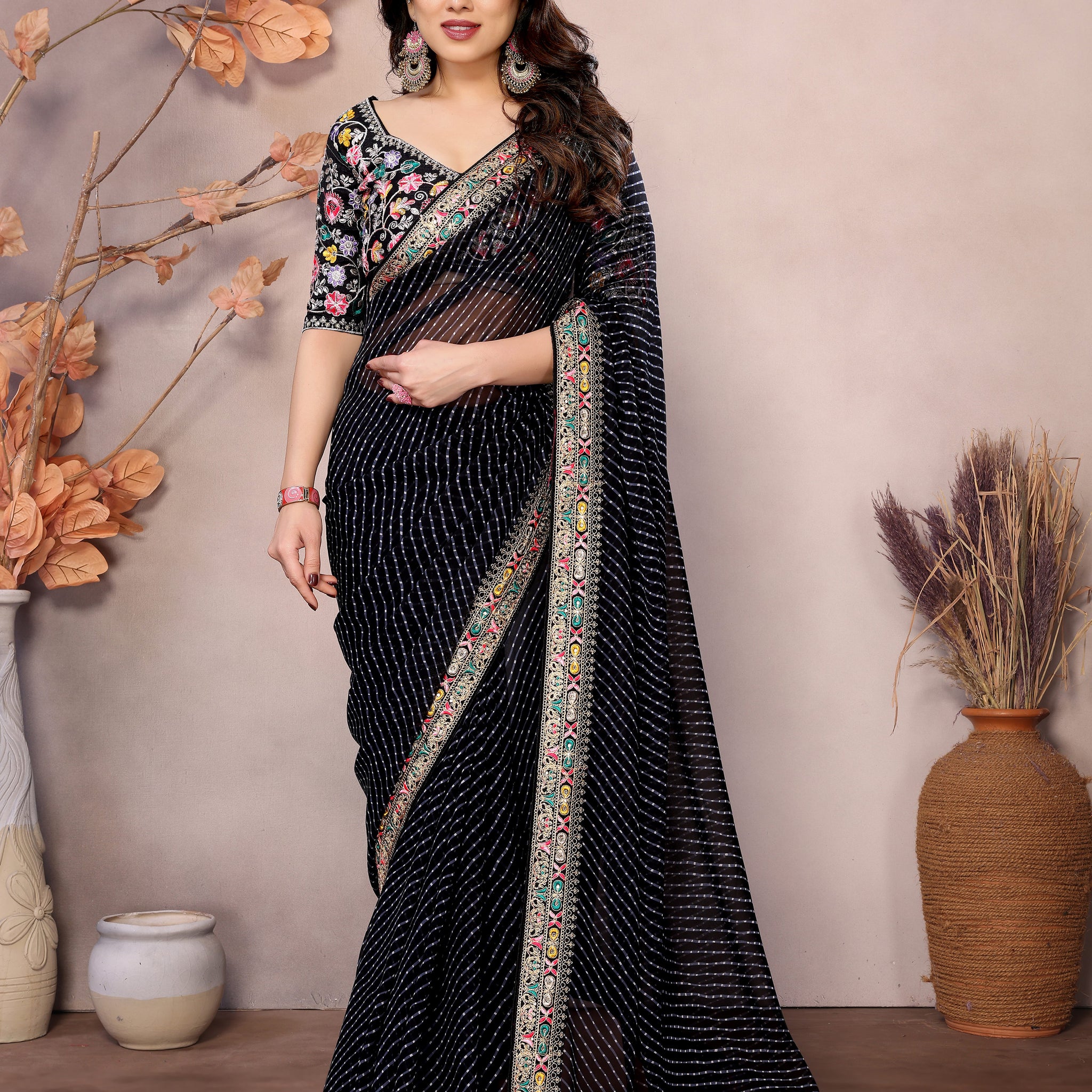 Black Georgette Saree