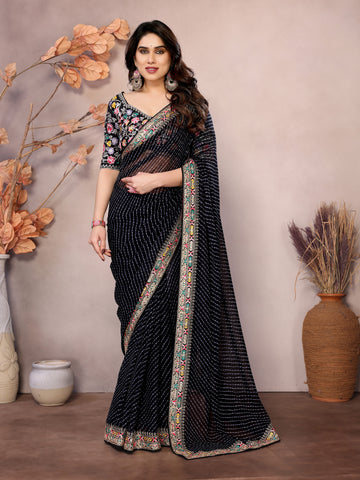 Black Georgette Saree