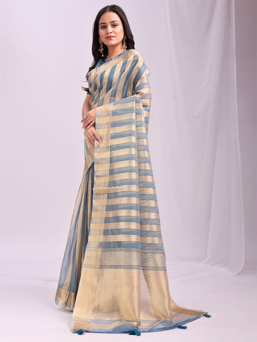 Sky Blue Organza Saree