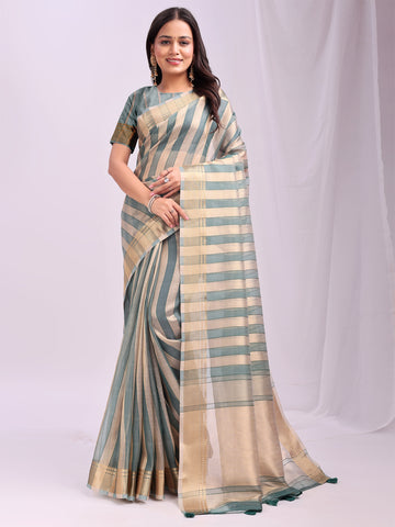Green Organza Saree
