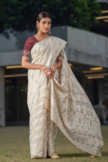 Beautiful Mulmul Cotton Saree