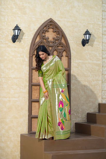 Green Paithani Silk saree