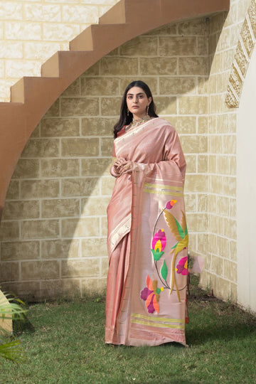 Maroon Paithani Silk saree