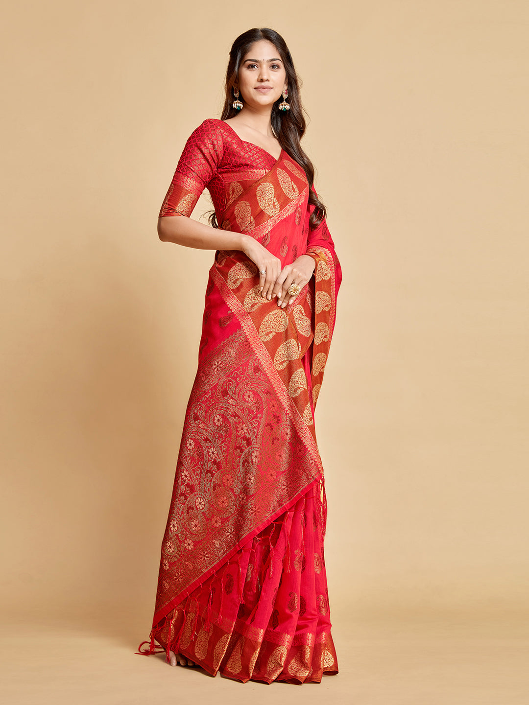 Pink Chanderi Cotton Saree