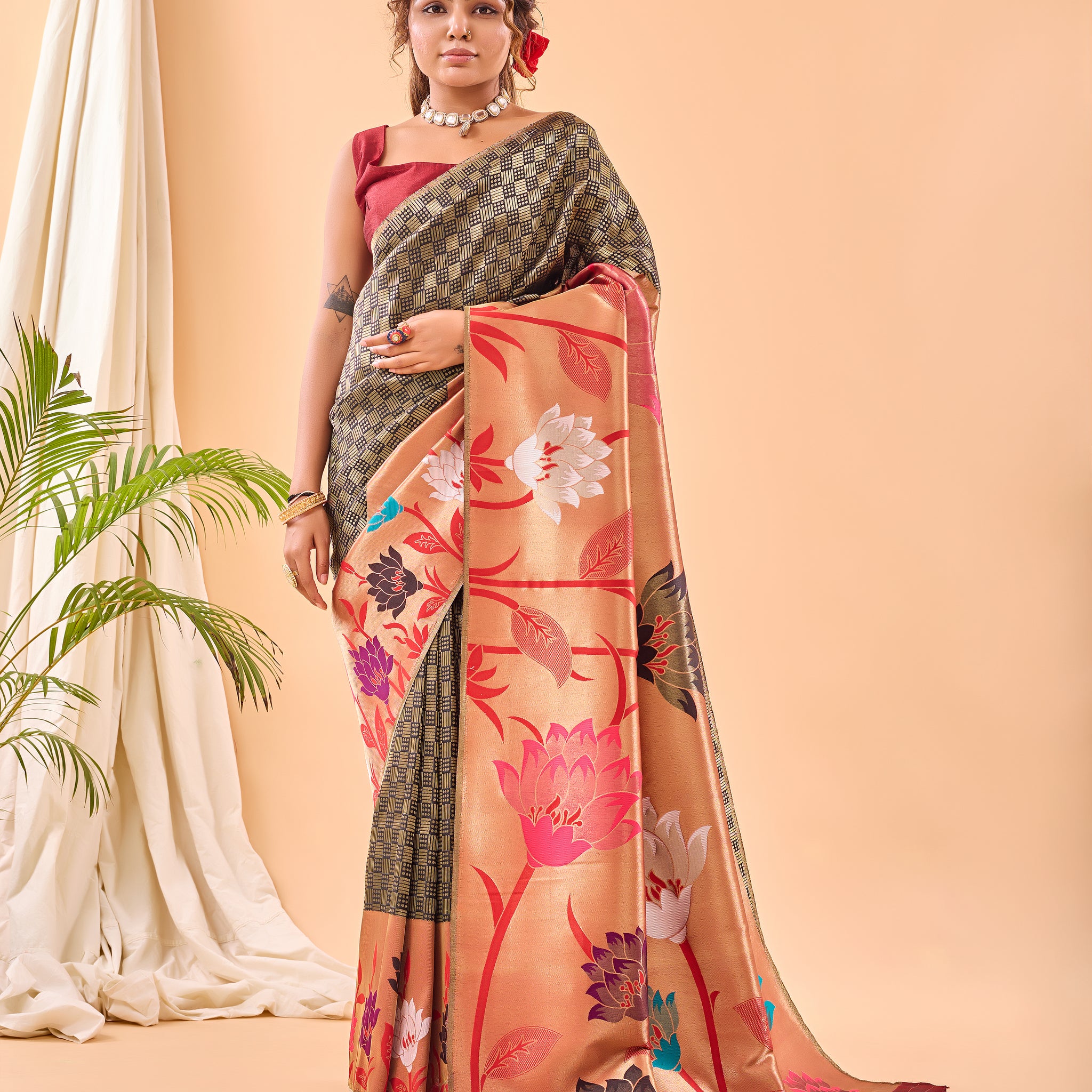 Black Paithani Silk Saree