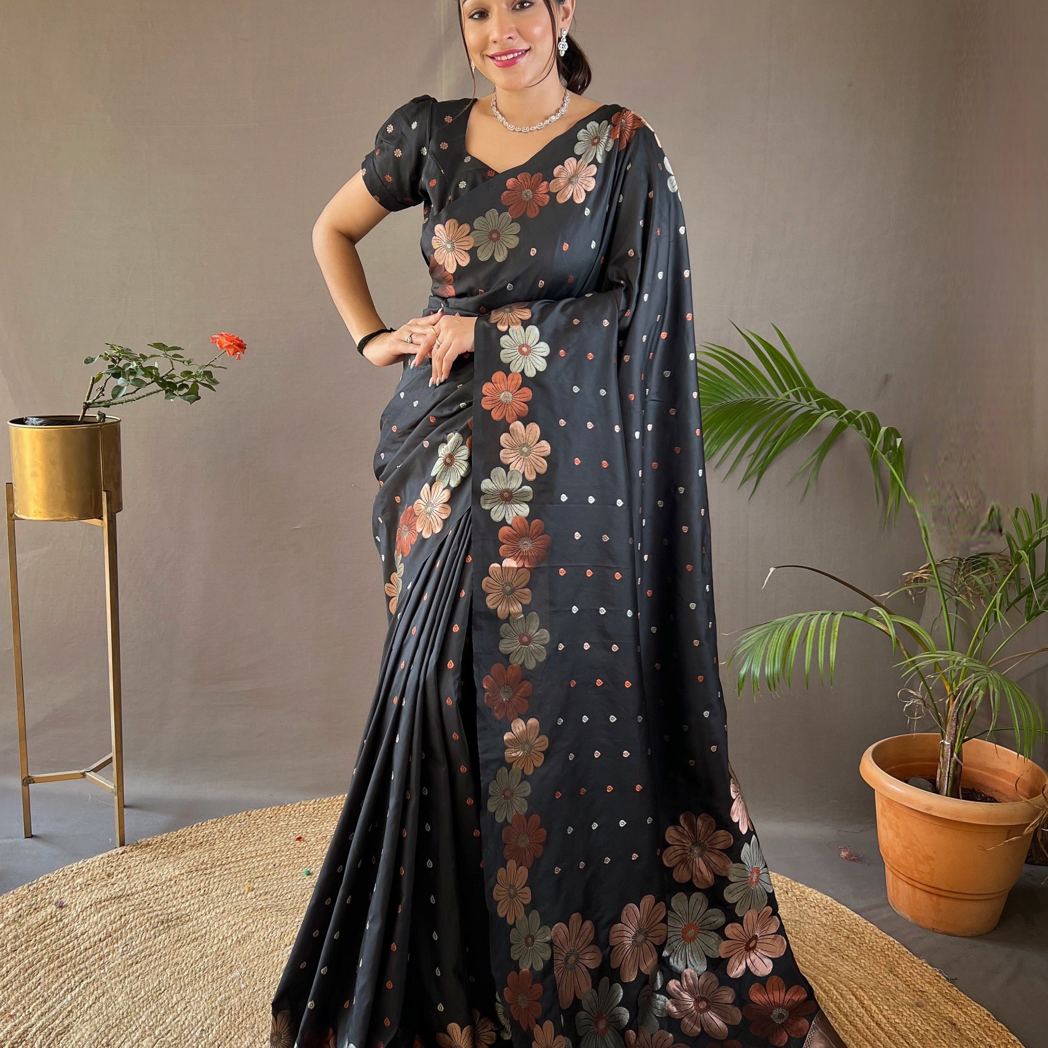 Black Soft Silk Saree