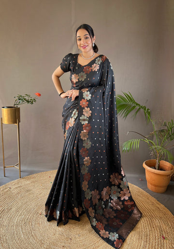 Black Soft Silk Saree