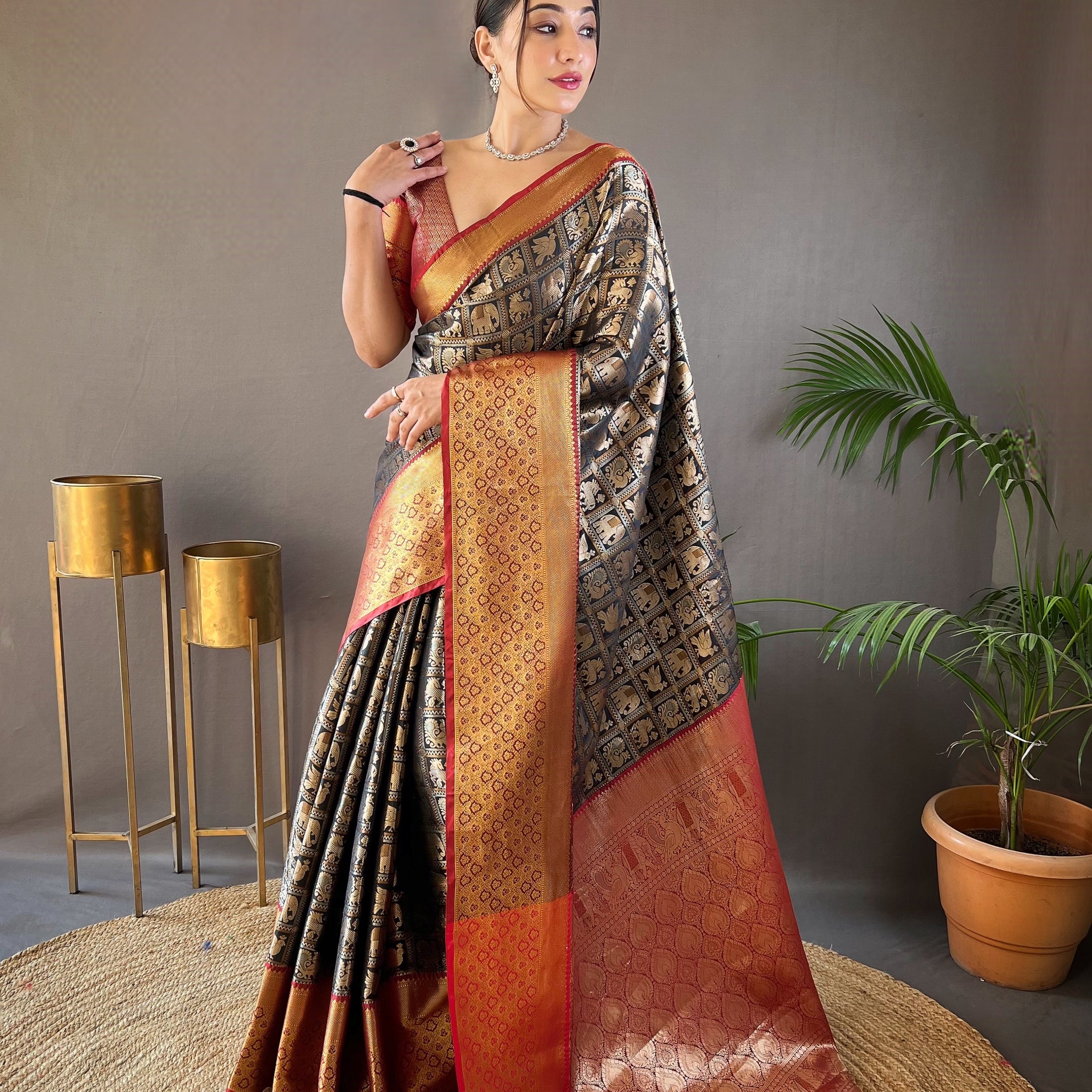 Black Silk Saree