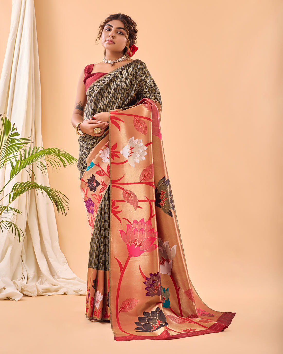 Black Paithani Silk Saree