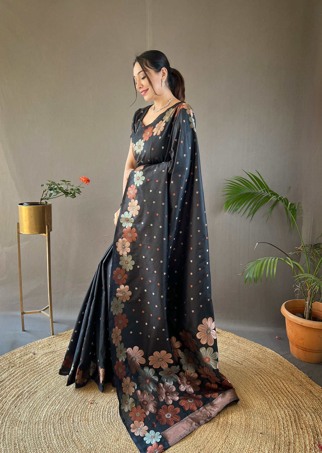 Black Soft Silk Saree