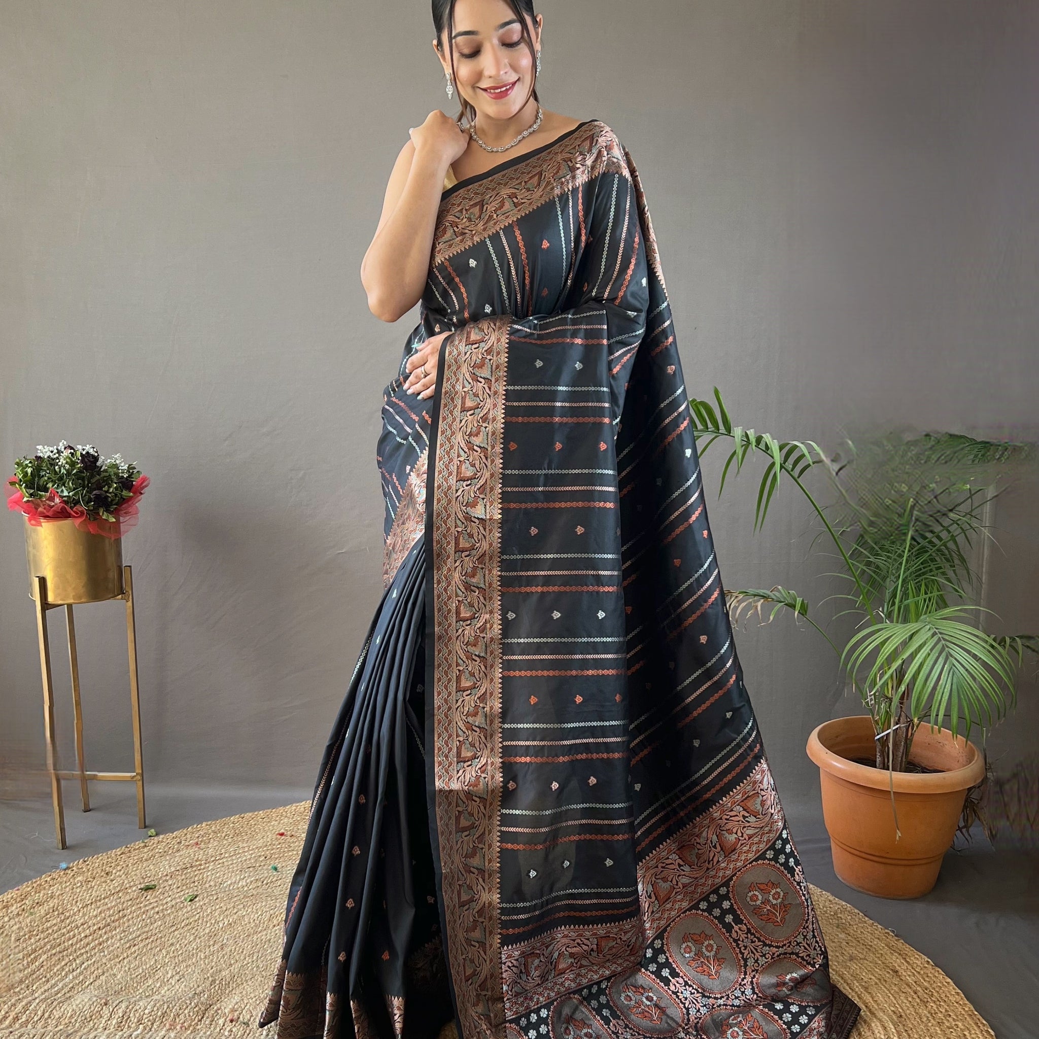 Black Silk Saree