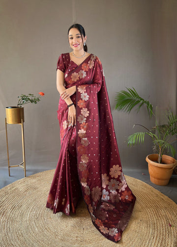 Brown Soft Silk Saree