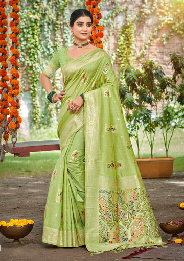 Green Heavy Assam Silk Saree
