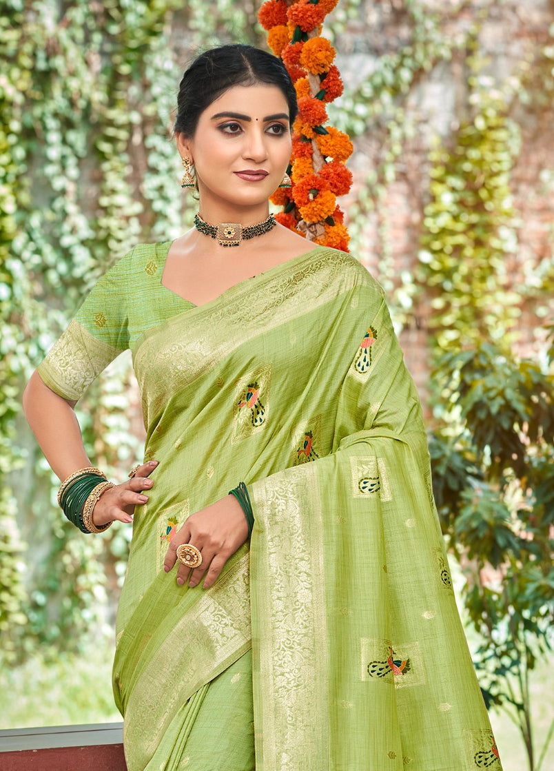 Green Heavy Assam Silk Saree