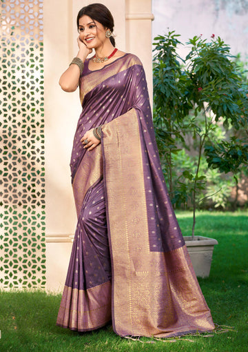 Purple Assam Silk Saree