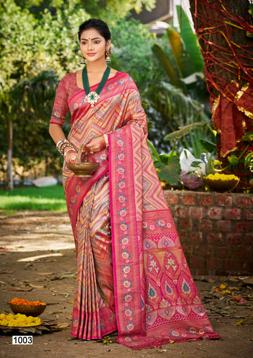 Magenta Pink Dharmavaram Silk Saree