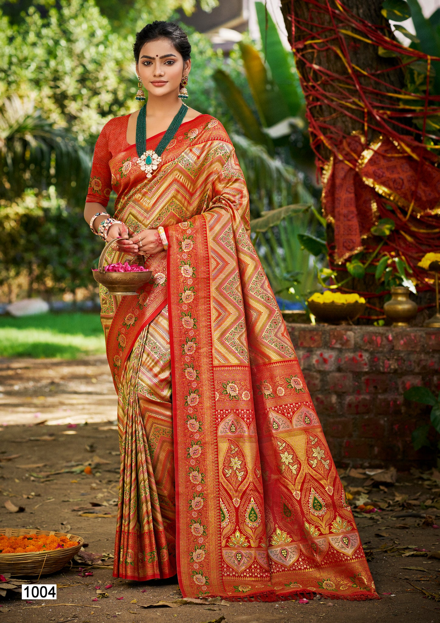 Red Dharmavaram Silk Saree