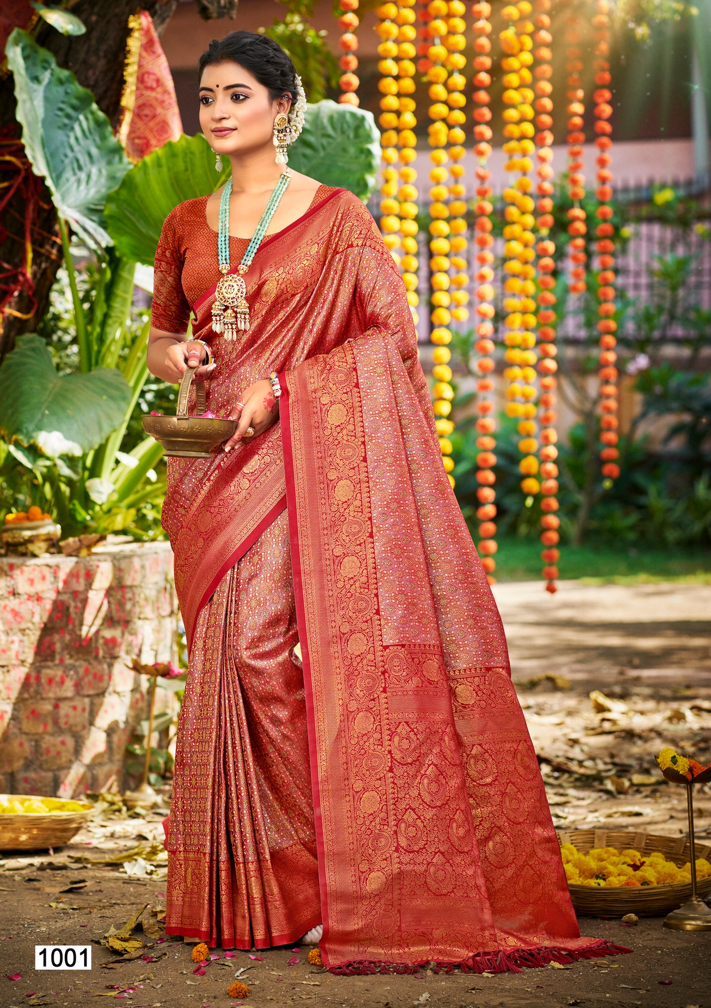 Maroon Dharmavaram Silk Saree