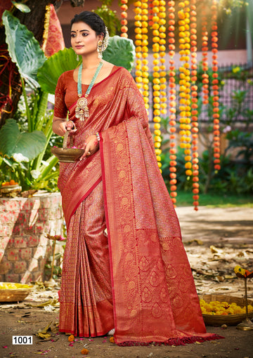 Maroon Dharmavaram Silk Saree