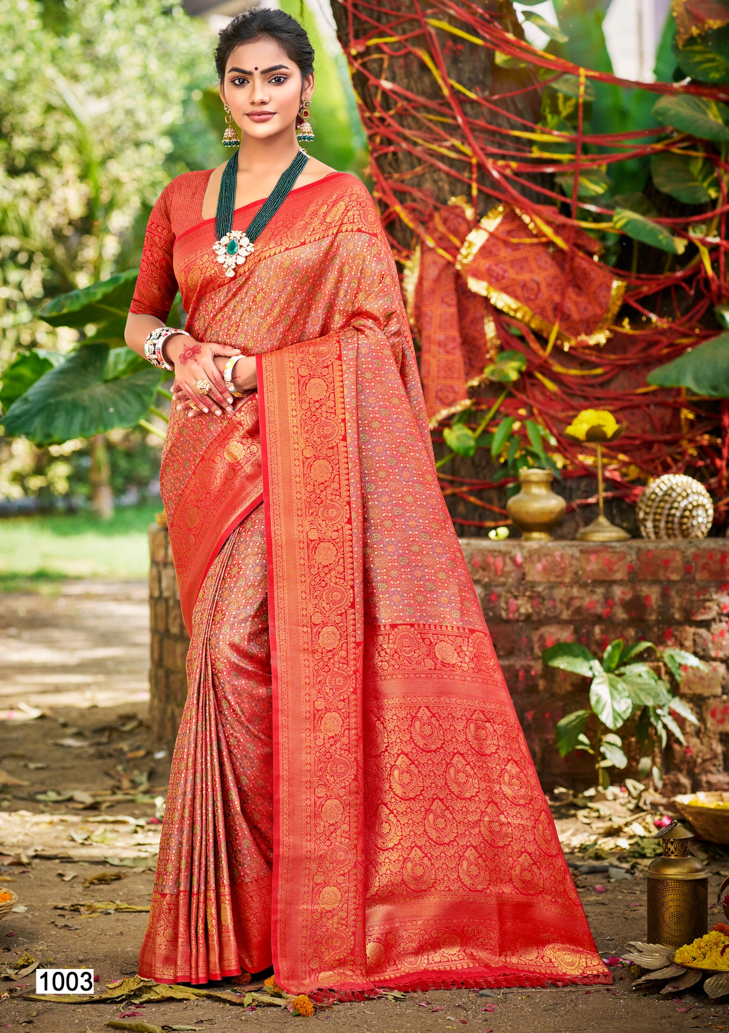 Red Dharmavaram Silk Saree