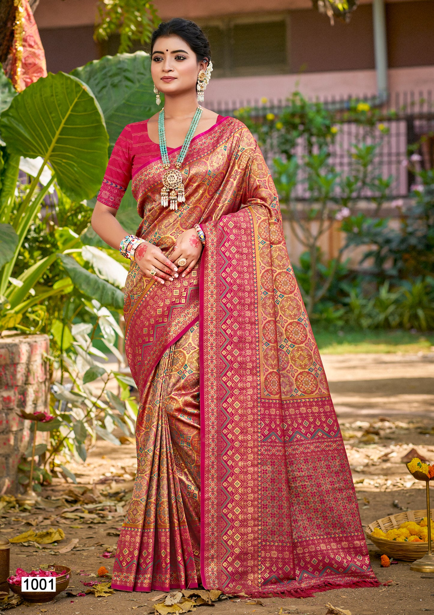 Magenta Pink Dharmavaram Silk Saree