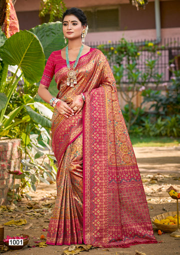 Magenta Pink Dharmavaram Silk Saree