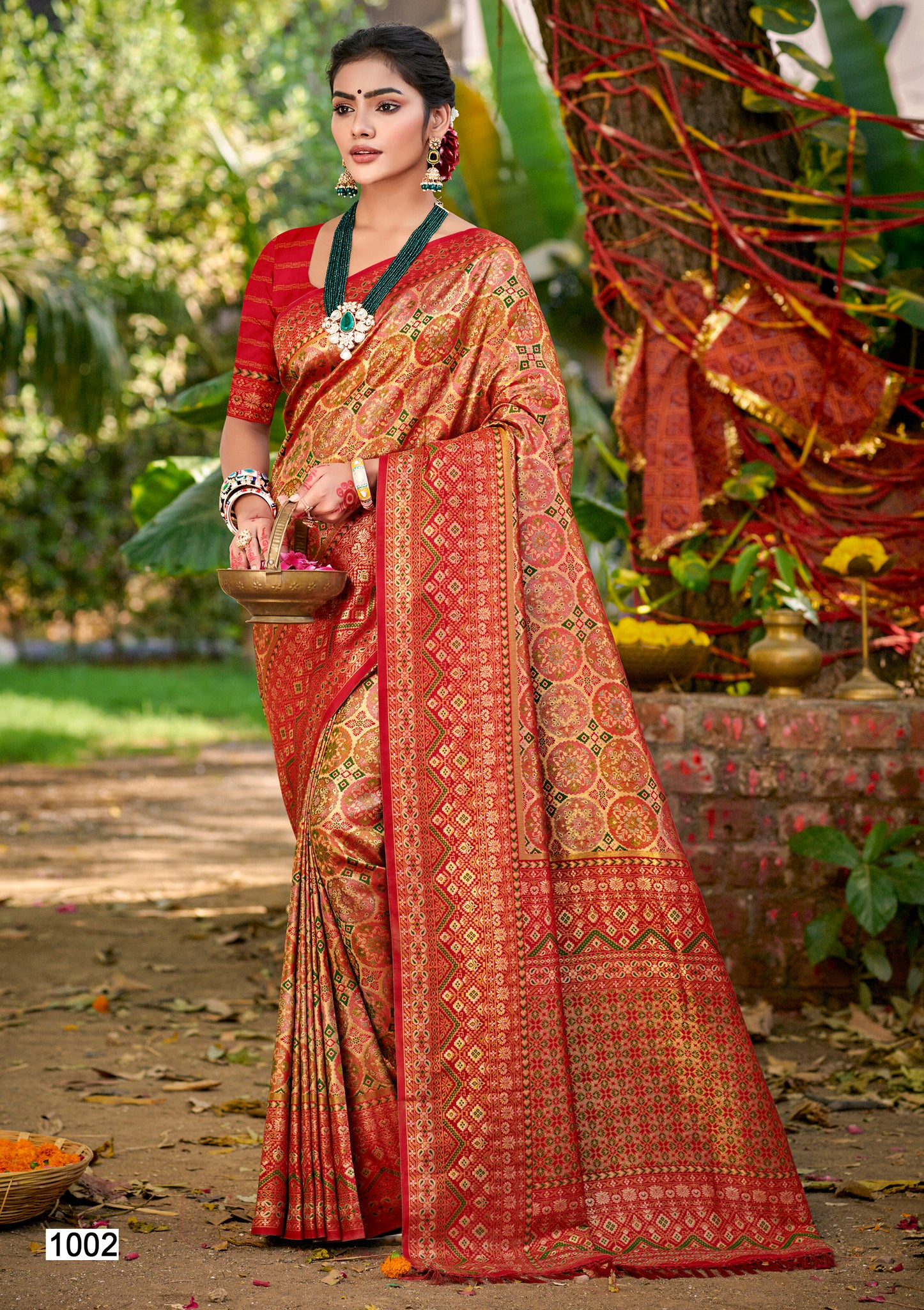 Red Dharmavaram Silk Saree