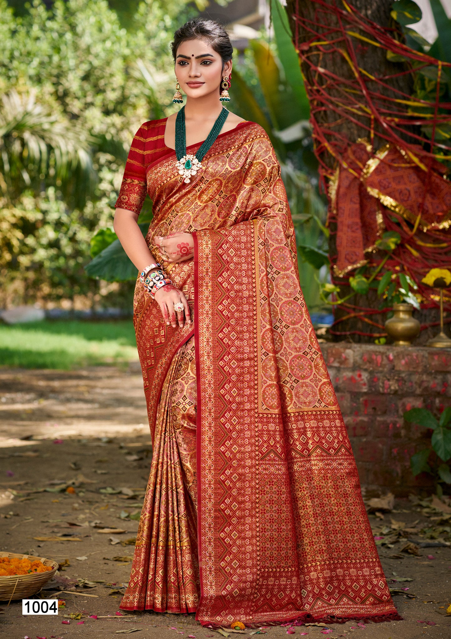 Maroon Dharmavaram Silk Saree
