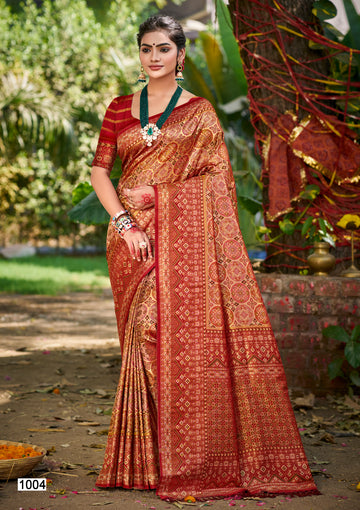 Maroon Dharmavaram Silk Saree