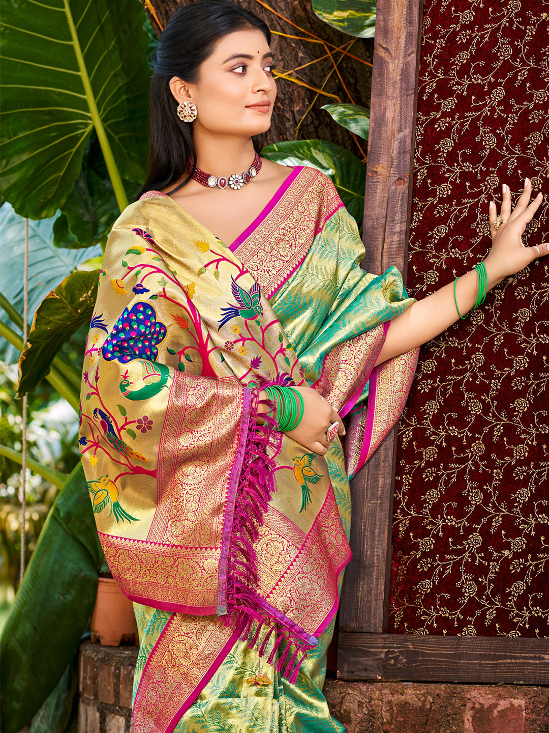 Sea Green Kanjivaram Silk Saree