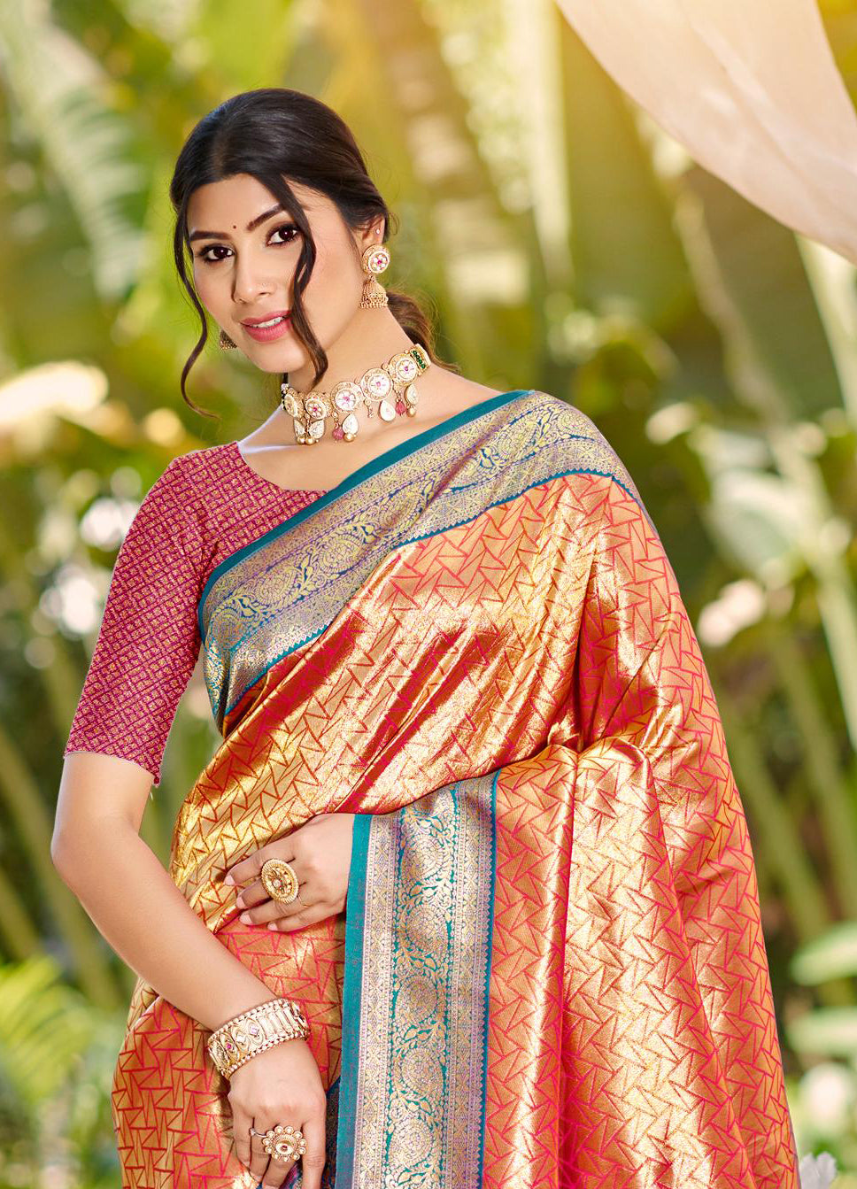 Orange Kanjivaram Silk Saree