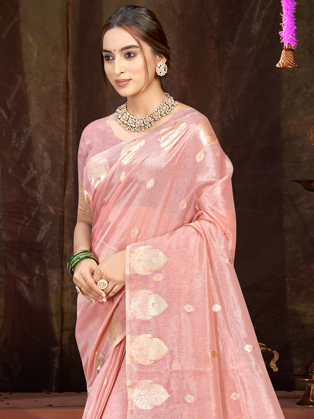 Pink Munga Kota Saree
