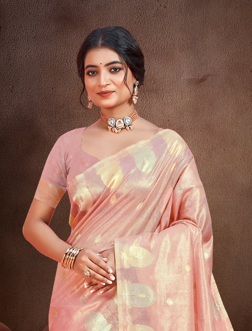 Pastel Pink Munga Kota Saree