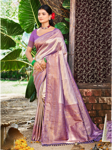 Lavender Kanjivaram Silk Saree