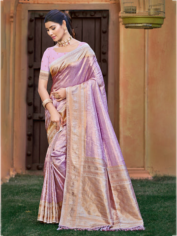 Tyrian Purple Kanjivaram Silk Saree