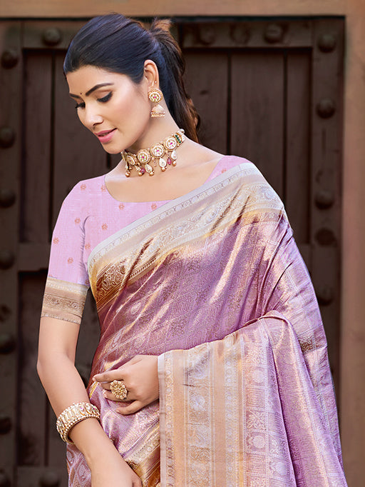 Tyrian Purple Kanjivaram Silk Saree