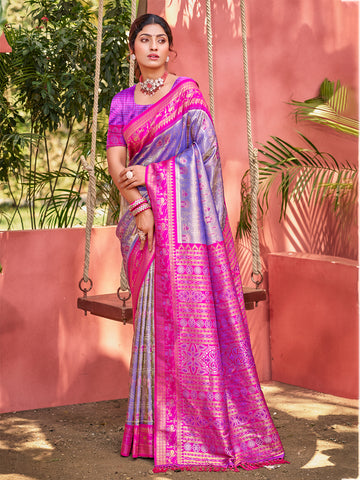 Violet Kanjivaram Silk Saree