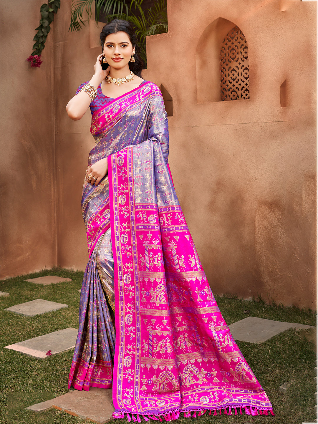 Purple Kanjivaram Silk Saree