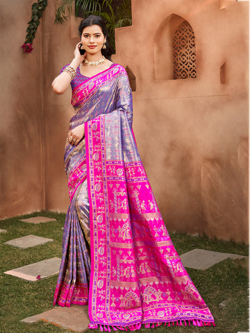 Purple Kanjivaram Silk Saree